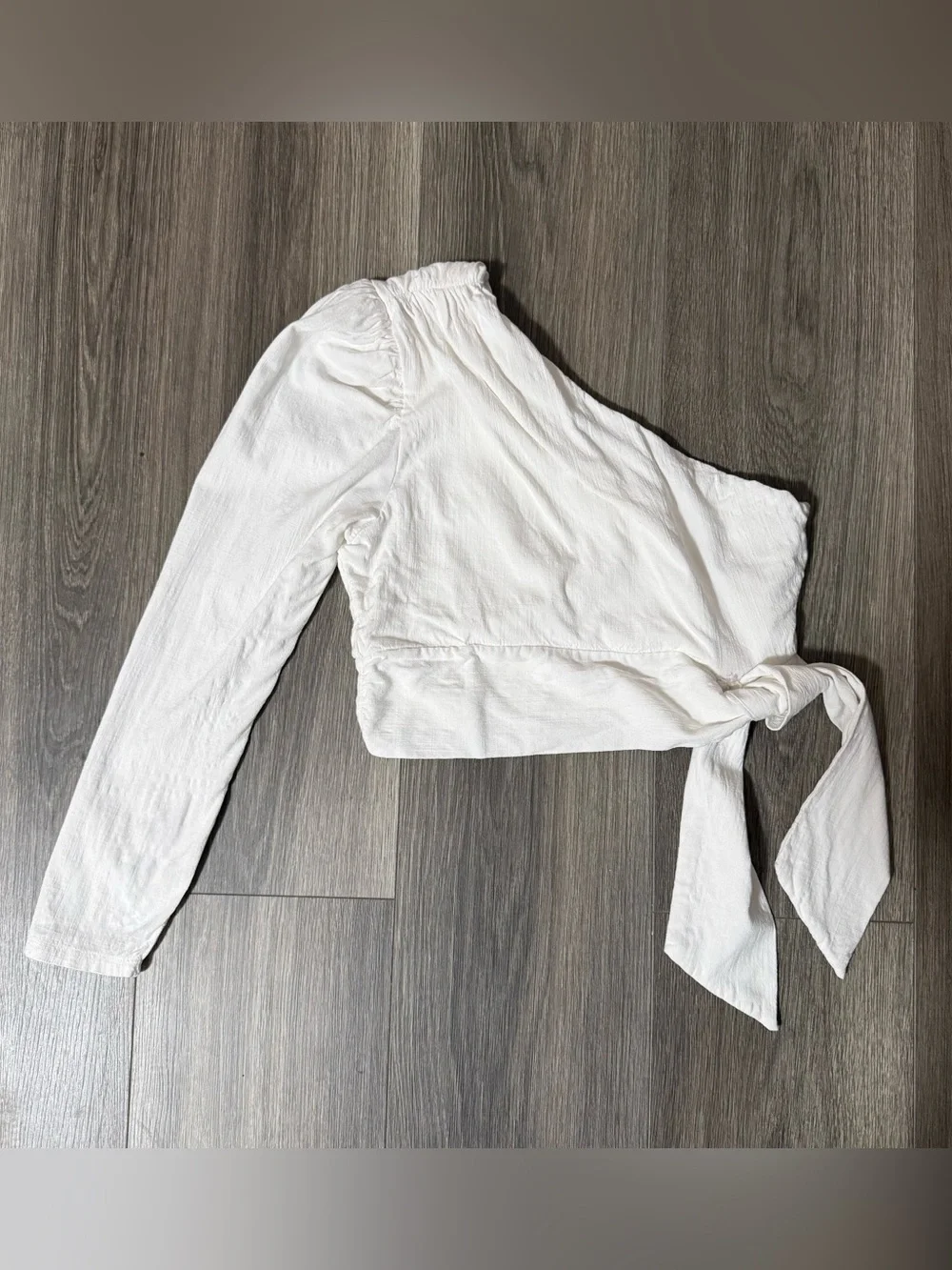 Free People White One Shoulder Crop Top Size Small Beach Coastal Vacation Resort